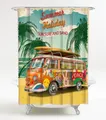 Sanilo Duschvorhang Summer Bus 180 x 200 cm, 100% wasserdicht, Anti-Schimmel-Effekt, hochwertige Qualität