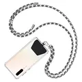 COCASES Handyband Universal zum Umhängen- Handyband aus Nylon kompatibel mit jeden Smartphones, Handygurt Umhängenband mit Kordel (Schwarz-weiß)