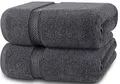 Utopia Towels -Badetücher Set Premium 100% ringgesponnene Baumwolle 69 x 137 cm Handtücher, sehr saugfähig, weiches Gefühl Duschtücher (Grau) (2er-Pack)