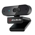 AVerMedia PW310P Webcam, Webcam Cover, 1080p / 30fps Video Chat und Aufnahme, Plug & Play, Mikrofone, Stream, Autofokus, Funktioniert mit Skype, Zoom, Team - Schwarz