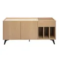 Buffet zur Aufbewahrung von Vinyls in hellem Eichenholzfinish mit schwarzem Metall L140 cm SEDA