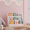 Kinderregal 'Vestnes' mit 3 Fächern 48 x 61 x 30 cm in Wellendesign Baumwolle Candy / Weiß - Hellrosa