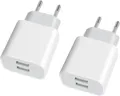 USB Ladegerät 2-Port, 2Pack 5V/2A USB Stecker Netzteil Ladestecker Adapter Plug 