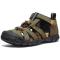 KEEN Unisex-Kinder Seacamp 2 CNX Closed Toe Sandalen, Dark Olive/Gold Flame