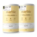marble® Collagen Pulver 2 x 450 g - Collagenpeptide - 60 Tage risikofrei testen - Aminosäuren Komplex hochdosiert - Kollagenpulver in Pappdose ohne Plastiklöffel – Vanilla