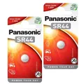 2 Panasonic SR44 Silberoxid batteries 1.55V 1BL 357 EPX76 AG13 Haltbar Bis 2027