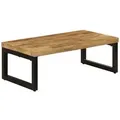vidaXL Couchtisch 100x50x35 cm Massivholz Mango und Stahl