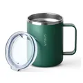 VINSUN Thermobecher mit Henkel 350ml - Kaffeebecher to go, Edelstahl Trinkbecher - Transparenter Deckel mit Trinköffnung - Isolierbecher für Reisen, Outdoor, Camping