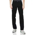 Wrangler Herren Red Kabel Straight Jeans, Black Rinse, 33W / 34L EU
