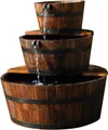 Ubbink Garten Wasserfall Brunnen Holzfaß Set 3 Fässer