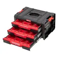 Qbrick System Werkzeugkoffer Werkzeugkasten Leer Werkzeugkiste PRO Drawer 3 Toolbox 2.0 Expert Schwarz Rot 450 x 310 x 244 mm