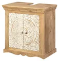 Waschbeckenunterschrank 65x68cm 'Tibet' Mango natur & weiß antik
