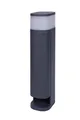 BOLD 19646 Volo Garten-Steckdose aussen (Steckdosen-Säule) Anthrazit (2X Schuko - IP44 Outdoor Steckdosenturm - 3680 Watt - Dämmerungssensor - EIN/Aus Schalter - G9-Leuchtmittel enthalten)