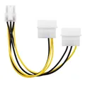 2x 4-polig IDE Molex auf 1x 6-polig PCI-E Strom-Adapter-Kabel für Grafikkarte
