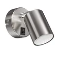 ledscom.de Wandspot WAIKA, einflammig, mit Schalter, GU10, chrom matt, inkl. GU10 LED Lampe (warmweiß, 6,826W, 630lm, 100°)