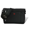 Travel N Meet Messenger Bag Umhängetasche schwarz (Messenger Bag), Herren Messenger Bag, Notebooktasche Polyester, schwarz ca. 41cm