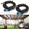 NEU 2er Set Sprühnebeldusche 10m Schlauch Metalldüsen für Garten Bewässerung
