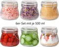 NEU Bügelgläser gestreift luftdicht für Einmachen Aufbewahrung Zutaten Geschenk