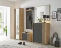 HBZ Garderoben-Set VOLANO, (Komplett-Set, Garderobenschrank + Paneel + Bank + Spiegel + Schuhkommode), inkl. Spiegeltür