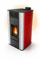 UMBRELLA Pelletofen P18 Rot 18 kW wasserführend bis 300m³ Zentralheizung  40 kg Tank, (Reinigungsautomatik, ECO-Modus, Sicherheitsabschaltung, Wochentimer, Wi-Fi Ready), BAFA/förderfähig, Wasser 12,5kW, effiziente Wärme, bis 18 Std.Laufzeit