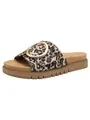 Tamaris Comfort Damen Pantoletten aus Leder Elegant, Mehrfarbig (Leopard), 38 EU