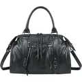 Gallantry, Bowling Stil Damen Handtasche mit Abnehmbarem Schulterriemen, Schwarz - Schwarz