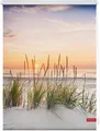 Lichtblick Original Seitenzugrollo "Rollo Klemmfix, ohne Bohren, blickdicht, Nordseestrand", rot (natur, weiß), 150cm, stufenlos positionierbar, 70cm