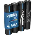 ANSMANN Telefon Akku AAA 800mAh 1,2V, 4 Stück, DECT