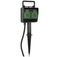Brennenstuhl Gartensteckdose Gartensteckdose mit Erdspieß IP44 2-fach 1.4m H07RN-F 3G1.5 1154430, mit Erdspieß