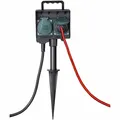 Gartensteckdose Außensteckdose Stromverteiler 2f schwarz 1,4m IP44 mit Erdspieß