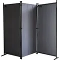 Paravent 3 Teilig 170 X 165 Cm Stoff Raumteiler Trennwand Balkon Sichtschutz Stellwand Faltbar Grau