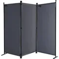 Paravent 3 Teilig 170 x 165 cm Grau - Garten & Balkon Sichtschutz Stellwand Innen & Außen - Raumteiler Trennwand Faltbar Blickdicht & Wetterfest - Grau