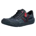 Rieker Damen Sneaker sportlich modisch Reißverschluss Leder flexibel L0363, Größe:40 EU, Farbe:Mehrfarbig - bordeaux - 40