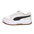 PUMA Rebound Femme Low SD Damen-Sneaker, Weiß/Schwarz/Mattiertes Elfenbein, 6 UK