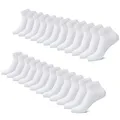 FALARY Sneaker Socken Herren Damen 12 Paar Kurze Halbsocken Baumwolle-Weiß-47-50