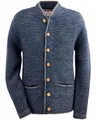 Maddox Herren Trachten Strickjacke Altishofen mit Stehkragen | Indigo Blau (DE/NL/SE/PL, Numerisch, 62, Regular, Regular, Indigo Blau)