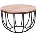WOHNLING Couchtisch rund Massivholz sheesham 60,0 x 60,0 x 39,0 cm, 1 St.