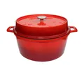 Grillfürst Bratentopf Grillfürst emaillierter Dutch Oven ohne Füsse DO9 - rot