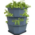 Gusta Garden Kartoffelturm Paul Potato Hochbeet 3 Etagen mit Untersetzer Blau
