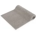 Blumtal Badematte Chenille weicher Badezimmerteppich, strapazierfähig, rutschfest, Polyester, Läufer, 40°C maschinenwaschbar grau Läufer | 50 cm x 80 cm