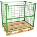 Gitteraufsatzrahmen L1200xB800mm Nutz-H.800mm Längsseite m.1/2Klappe STA maigrün