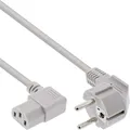 InLine Stromkabel CEE 7/7 S gewinkelt bis IEC 60320 C13 1 m Grau (16647B)