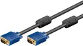 Goobay Full HD SVGA Monitorkabel vergoldet 3 m Blau-Schwarz - VGA-Stecker (15 Computer-Kabel