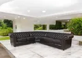 Salottini Chesterfield-Sofa Chesterfield Ecksofa Leder Darby Wohnlandschaft, 3 Teile, Vollleder