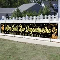 Jugendweihe Banner Schwarzgold 300x50cm Polyesterfaser Hängende Deko