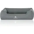 Knuffelwuff Hundebett Leon Orthopädisch Wasserabweisend Velours XL 105 x 75cm Petrol