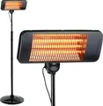alpina Infrarotheizung Standgerät Terrassenheizer 2000W 3 Heizstufen - Spritzwassergeschützter Heizstrahler IP24 mit Infrarotlampe