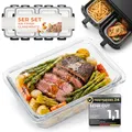 Lemontree Glasbehälter für Airfryer – Auflaufform Airfryer Zubehör mit Deckel, BPA-frei, spülmaschinenfest & hitzebeständig bis 300°C – Glasschalen Set als Einsatz für Heißluftfritteuse