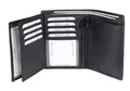 Frentree® Leder Geldbörse mit RFID Schutz, 11 Kartenfächer, Hochformat, Schwarz