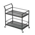 Wohnling Servierwagen Metall Schwarz 79x45x83 cm mit Rollen & Bremsen, Küchenwagen 2 Ebenen, Barwagen & Rollwagen Multifunktional Modern, Beistellwagen für Küche, Esszimmer, Wohnzimmer